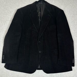 J.G. Hook Blazer Mens 48R Black Corduroy Sport Coat 2 Button Notch Lapel Lined‎